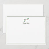 Correspondance Carte de note pour colibri à queue large personnal (Devant / Derrière)
