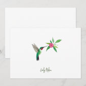 Correspondance Carte de note pour colibri à queue large personnal (Devant / Derrière)