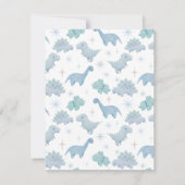 Correspondance Carte de note pour enfants Dinosaures bleus (Dos)