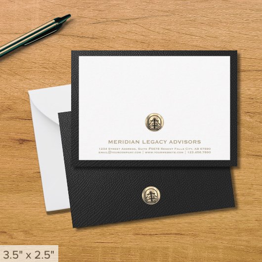 Correspondance Carte de note professionnelle élégante Emblem Or