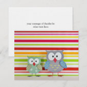 Correspondance Carte de note Remerciements à la chouette (Devant / Derrière)