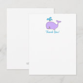 Correspondance Carte de note Remerciements aux baleines, 4,25x5,5 (Devant / Derrière)