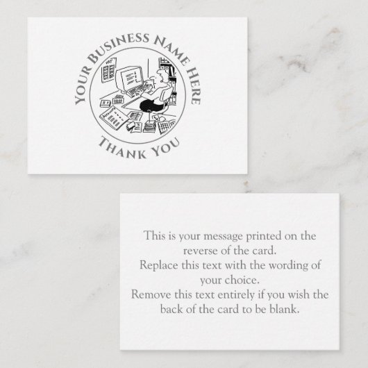 Correspondance Carte de note Remerciements du support Office (Devant / Derrière)