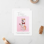 Correspondance Carte de note Remerciements Pet Memorial (Devant/Arrière en situation)