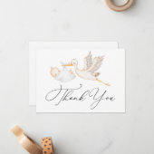 Correspondance Carte de note Remerciements pour bébé (Devant/Arrière en situation)