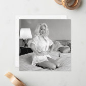 Correspondance Carte de note Retro "Relaxing on the Bed" (Devant/Arrière en situation)