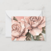 Correspondance Carte de note romantique à l'aquarelle rose tendre (Dos)