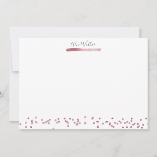 Correspondance Carte de note rose Gold (Devant)