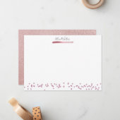 Correspondance Carte de note rose Gold (Devant/Arrière en situation)