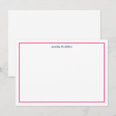 Correspondance Carte de note rose simple (Devant / Derrière)