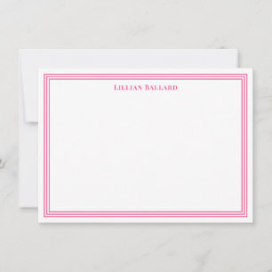 Correspondance Carte de note rose vif