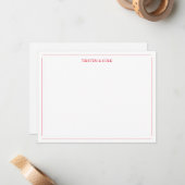 Correspondance Carte de note rouge élégante moderne (Devant/Arrière en situation)