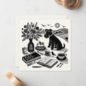 Correspondance Carte de note Schnauzer moyen (Devant/Arrière en situation)