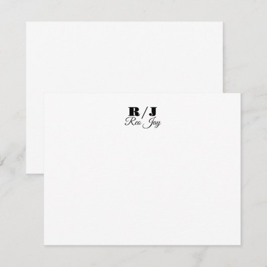 Correspondance Carte de note simple (Devant / Derrière)