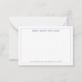Correspondance Carte de note simple avec bordure bleue (Devant)