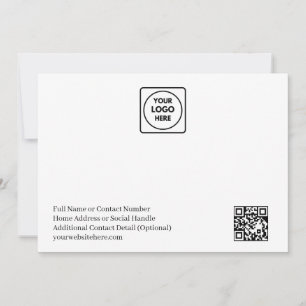 Correspondance Carte de note simple avec code QR et logo pour les