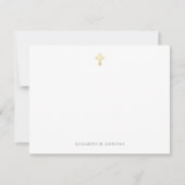 Correspondance Carte de note simple Christian Religion Gold Cross (Devant)