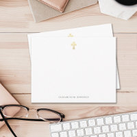 Carte de note simple Christian Religion Gold Cross