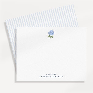 Correspondance Carte de note simple élégante à motif d'hortensia