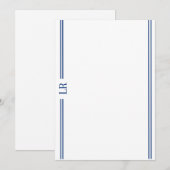Correspondance Carte de note simple et plate Monogramme #3 (Devant / Derrière)