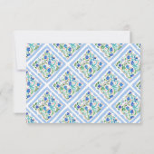Correspondance Carte de note simple moderne florale bleue (Dos)
