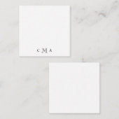 Correspondance Carte de note simple monogramme (Devant / Derrière)