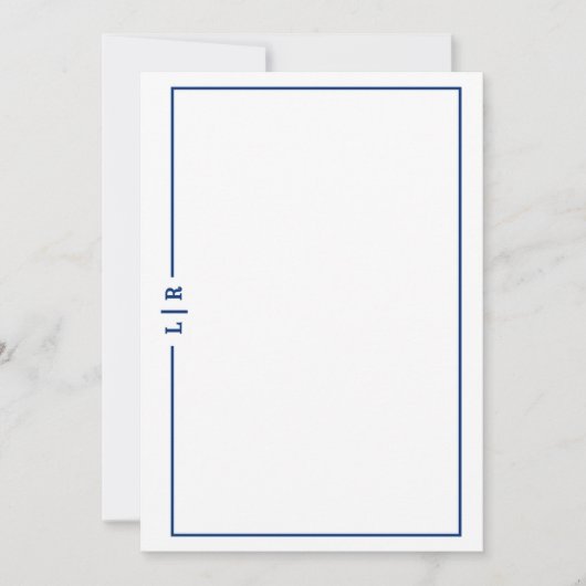 Correspondance Carte de note simple monogramme #1 à plat (Devant)