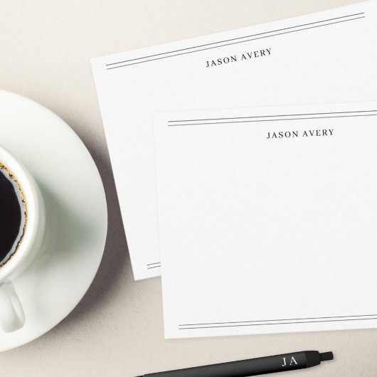 Correspondance Carte de note simple noir blanc classique double l