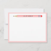 Correspondance Carte de note simple rose mignonne pour enfants (Devant)