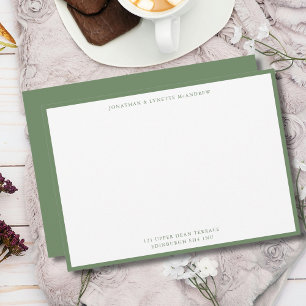 Correspondance Carte de note standard de bordure verte Sage