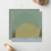 Correspondance Carte de note Style Riso Mountainscape (Devant/Arrière en situation)