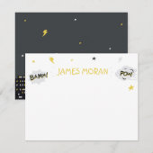 Correspondance Carte de note super-héros pour enfants (Devant / Derrière)