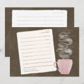 Correspondance Carte de note sur le café (Devant / Derrière)