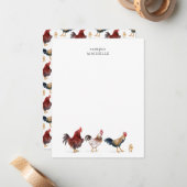 Correspondance Carte de note sur les animaux de ferme de poulet (Devant/Arrière en situation)