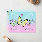 Correspondance Carte de note sur les papillons pastel doux (Devant/Arrière en situation)