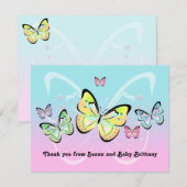 Correspondance Carte de note sur les papillons pastel doux (Devant / Derrière)