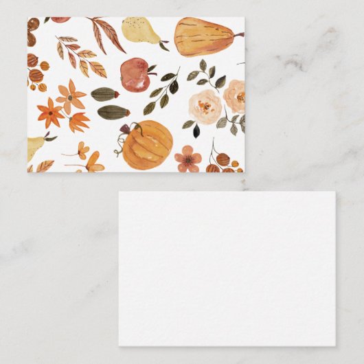 Correspondance Carte de note Teintes d'automne (Devant / Derrière)