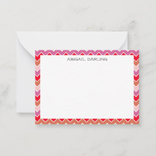 Correspondance Carte de note texture chevron coloré en zig zag