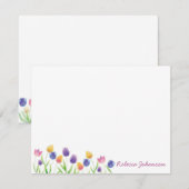 Correspondance Carte de note Tulip personnalisée (Devant / Derrière)