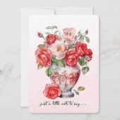 Correspondance Carte de note Vase de Roses Rouges (Devant)