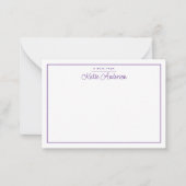 Correspondance Carte de note violette à écriture cursive minimali (Devant)