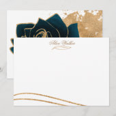 Correspondance Carte de note Watercolor Gold (Devant / Derrière)