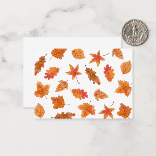 Correspondance Carte de noteaux Feuilles à l'aquarelle (Devant/Arrière en situation)