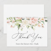 Correspondance Carte de notes Blush and Greenery Thank You (Devant / Derrière)