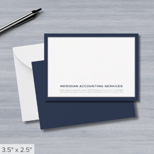 Correspondance Carte de notes commerciales bleu et gris marine