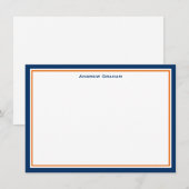 Correspondance Carte de notes de bord marine et orange (Devant / Derrière)