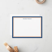 Correspondance Carte de notes de bord marine et orange (Devant/Arrière en situation)
