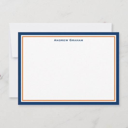 Correspondance Carte de notes de bord marine et orange (Devant)