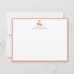 Correspondance Carte de notes de la nurserie Cerise sucrée