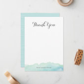 Correspondance Carte de notes de l'aquarelle Merci (Devant/Arrière en situation)